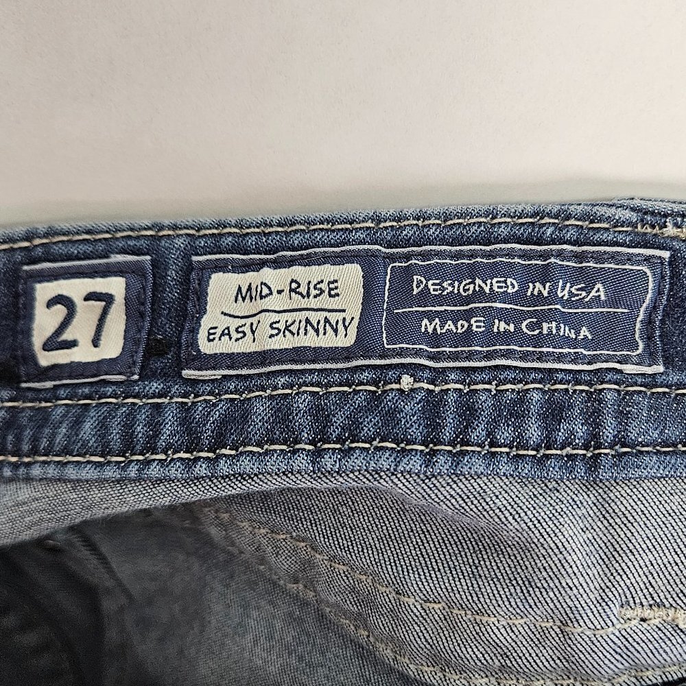 Miss Me Mid-Rise Easy Skinny Fleur De Lis Embellished Pocket Jean 27 JE8295ESR - Picture 10 of 12